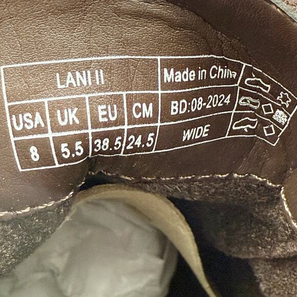 VIONIC Womens Lani ll Combat Boot US 8 Wide Brown Suede Water Repellent NWOB - Picture 11 of 11